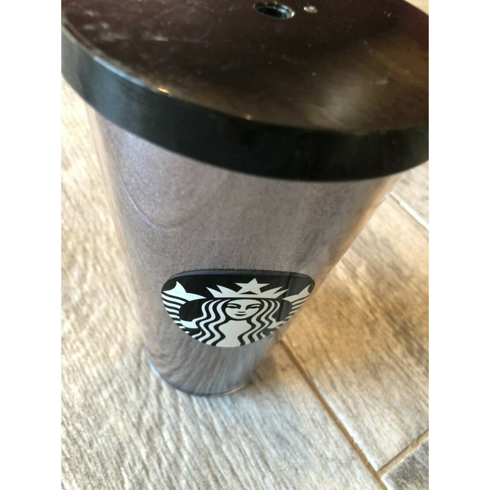 Starbucks Tumbler 16 oz Silver Glitter Gradient Cold‎ Coffee Cup Siren Logo